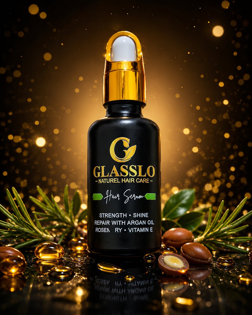 Glasslo Hair Serum with argan oil and rosemary